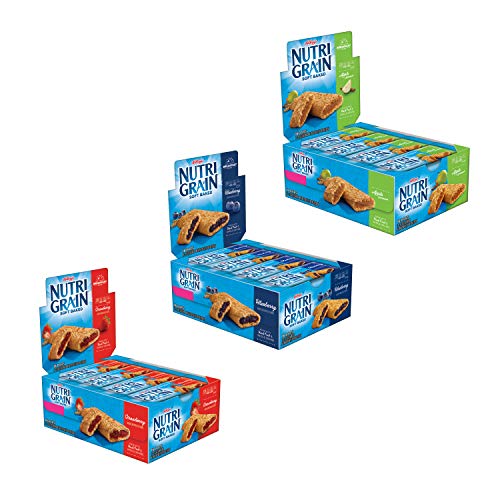 Product Cover Kellogg's Nutri-Grain Variety Pack Soft Baked Breakfast Bars - Grab-N-Go Snacks, Apple Cinnamon, Blueberry, and Strawberry (48 Count)