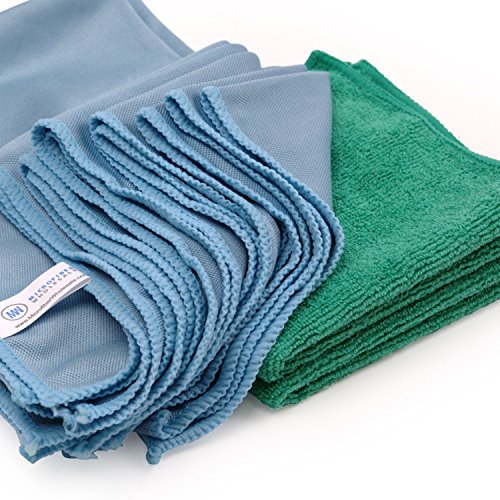 Product Cover Microfiber Glass Cleaning Cloths - 8 Pack | Lint Free - Streak Free | Quickly and Easily Clean Windows & Mirrors Without Chemicals
