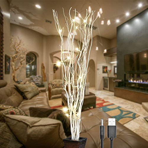 Product Cover LIGHTSHARE 36Inch 16LED Natural Willow Twig Lighted Branch for Home Decoration, USB Plug-in and Battery Powered