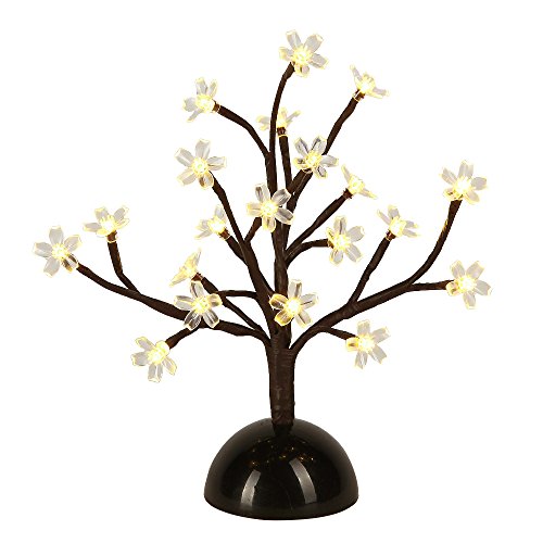 Product Cover LIGHTSHARE 12Inch 20LED Cherry Blossom Bonsai Light,Warm Light,Battery Powered for Home Decoration, Night Light