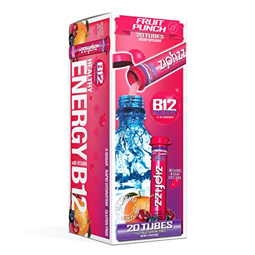 Product Cover Zipfizz Healthy Energy Drink Mix, Hydration with B12 and Multi Vitamins, Fruit Punch, 20 Count