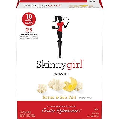Product Cover Orville Redenbacher's Skinnygirl Butter & Sea Salt Microwave Popcorn, 1.5 oz Mini Bag, 10Count, Pack of 6