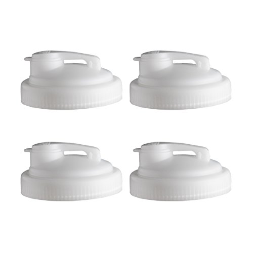 Product Cover reCAP Mason Jars Lid POUR Cap, Wide Mouth, Natural - 4 Pack - BPA-Free, American Made Ball Mason Jar Lids for Preparing, Serving and Storage, Spill Proof and Made with Safe, No-Break Materials