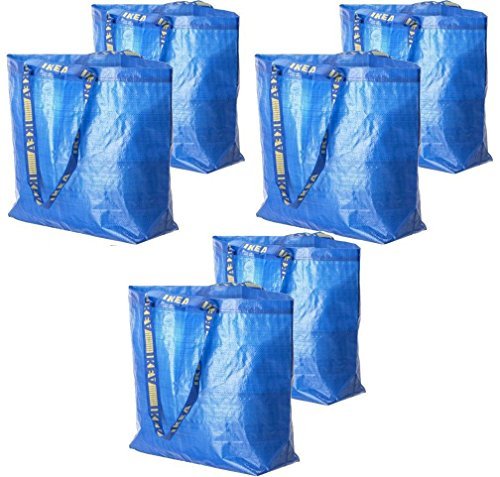 Product Cover IKEA 6 Frakta Shopping Bags 10 Gal Blue Tote Multi Purpose Durable Material