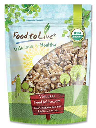 Product Cover California Organic Walnuts, 8 Ounces - Non-GMO, No Shell, Kosher, Raw, Vegan, Bulk