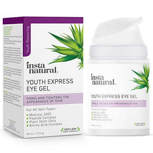 Product Cover InstaNatural Eye Gel Cream - Wrinkle, Dark Circle, Fine Line, Puffiness, Redness Reducer - Anti Aging Blend for Men & Women with Hyaluronic Acid - Fight Bags & Lift Skin Under Eyes - 1.7 oz