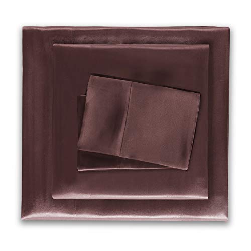 Product Cover HONEYMOON HOME FASHIONS Satin Sheets King 4 Pieces Chocolate
