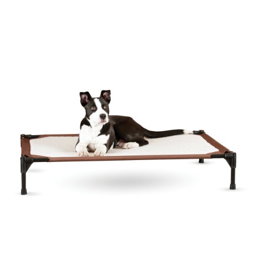 Product Cover K&H Pet Products Self-Warming Pet Cot Elevated Pet Bed Large Chocolate/Fleece 30