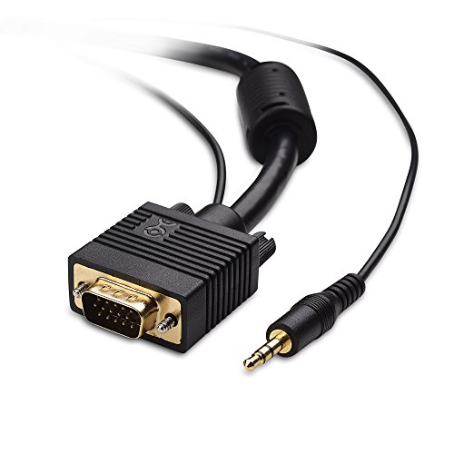 Product Cover Cable Matters VGA Cable with Audio (SVGA Monitor Cable with 3.5mm Stereo Audio) 25 Feet