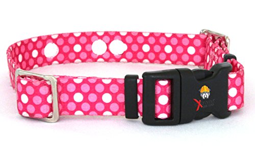 Product Cover Invisible Fence Collar Compatible Heavy Duty Replacement Strap with the Rugged Lock-Easy Release Clip - Pink Dots | Medium Up to 18