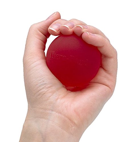 Product Cover TheraBand Hand Exerciser, Stress Ball for Hand, Wrist, Finger, Forearm, Grip Strengthening & Therapy, Squeeze Ball to Increase Hand Flexibility & Relieve Joint Pain, Red, Soft, Beginner