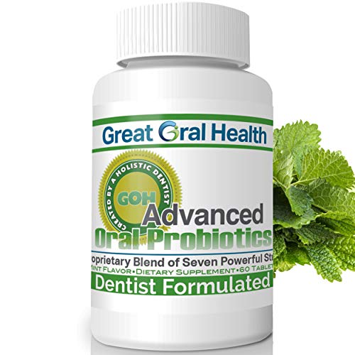 Product Cover Chewable Oral Probiotics~Dentist Formulated 60 Lozenge Bottle~Attack Bad Breath, Cavities and Gum Disease~Bad Breath Treatment~Contains BLIS M18 and BLIS K12~Mint Flavor