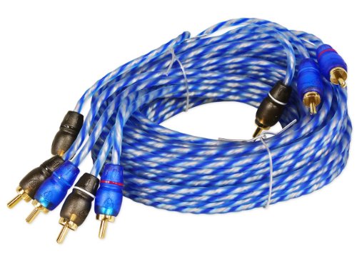 Product Cover Rockville RTR124 12 Foot 4 Channel Twisted Pair RCA Cable Split Pin, 100% Copper