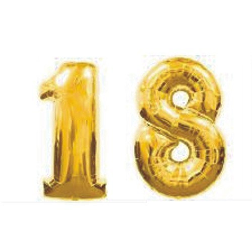 Product Cover Grabo Giant 18th Gold Number Balloons
