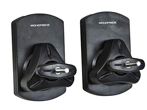 Product Cover Monoprice Low Profile 22 lb. Capacity Speaker Wall Mount Brackets (Pair) Black