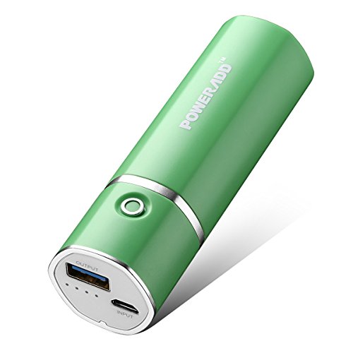 Product Cover POWERADD Slim 2 Portable Charger 5000mAh External Battery Stick with Smart Charge for iPhone, iPad, Samsung Galaxy and More - Green