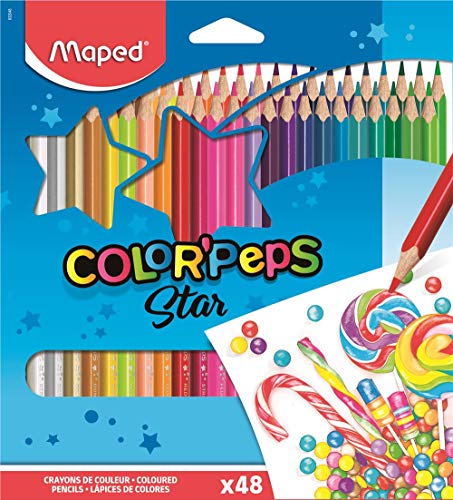Product Cover Maped Color'Peps Triangular Colored Pencils, Assorted Colors, Pack of 48 (832048ZV)