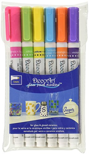 Product Cover DecoArt 6 Piece 1mm Brights Glass Paint Marker Set