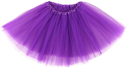 Product Cover Simplicity Women's Classic Elastic 3 Layered Tulle Running Tutu Skirt, Purple