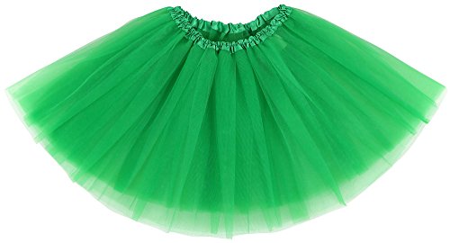 Product Cover Simplicity Women's Adult Classic Elastic 3 Layered Tulle Tutu Skirt, Dark Green