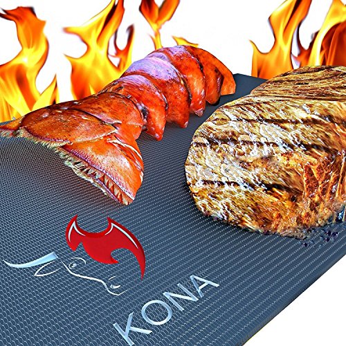 Product Cover Kona Best BBQ Grill Mat - Heavy Duty 600 Degree Non-Stick Mats (Set of 2) - 7 Year Warranty