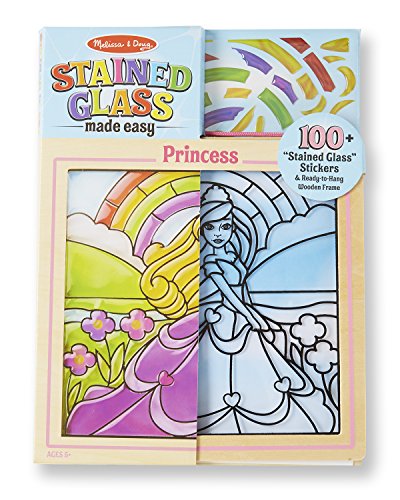Product Cover Melissa & Doug Stained Glass Made Easy Activity Kit, Princess (Arts and Crafts, Develops Problem Solving Skills, 100+ Stickers, Great Gift for Girls and Boys - Best for 5, 6, 7 Year Olds and Up)