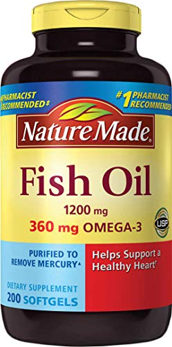 Product Cover Nature Made Fish Oil 1200 Mg (360 Mg Omega-3) 200 Liquid Softgels