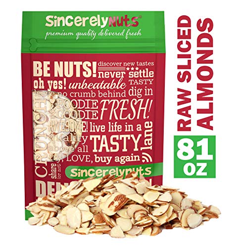 Product Cover Sincerely Nuts - Raw Natural Sliced Almonds | 5 Lb. Bag | Delicious Guilt Free Snack | Low Calorie, Vegan, Gluten Free | Gourmet Kosher Food | Source of Fiber, Protein, Vitamins and Minerals
