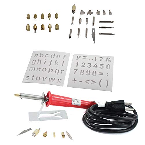 Product Cover 35Pc Wood Burning Pen Set Wood Burning Soldering Chiseled Tips Hot Blade with Chuck