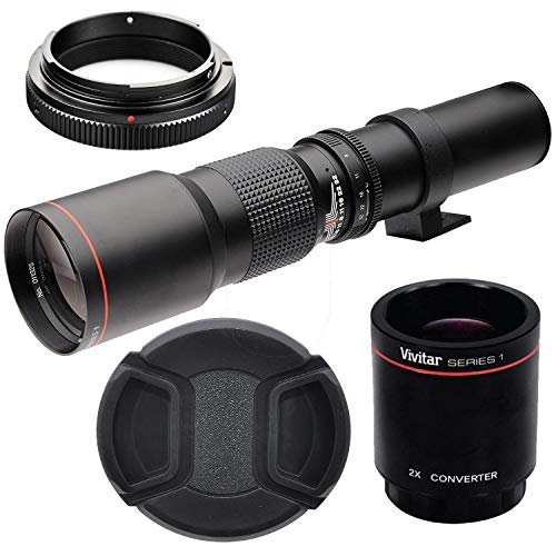 Product Cover High-Power 500mm/1000mm f/8 Manual Telephoto Lens for Nikon D7500, D500, D600, D610, D700, D750, D800, D810, D850, D3100, D3200, D3300, D3400, D5100, D5200, D5300, D5500, D5600, D7000, D7100, D7200