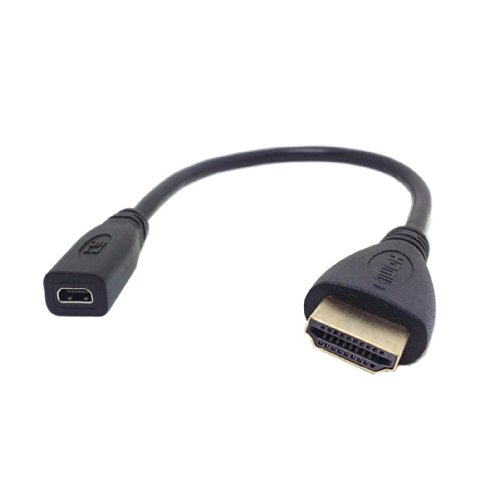 Product Cover Micro HDMI Socket HDMI Adapter Cable for Tablet & Cell Phone 20cm Black Female to Male