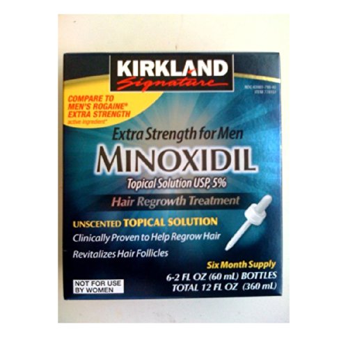 Product Cover 6 Months Kirkland Minoxidil 5% Extra Strength Topical Solution Regrowth for Men