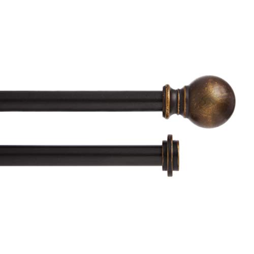 Product Cover Kenney Ball End Double Window Curtain Rod, 66 to 120-Inch, Oil Rubbed Bronze