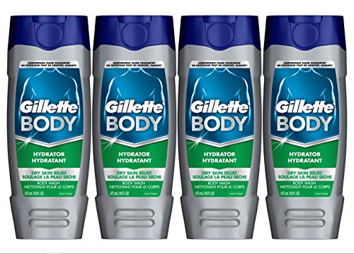 Product Cover Gillette Body Hydrator Body Wash for Men, Dry Skin Relief, 16 Fluid Ounce (Pack of 4)