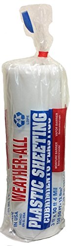 Product Cover TRM Manufacturing 40350C Weatherall Visqueen Plastic Sheeting, Drop Cloth 3' Wide x 50' Length x 4.0 mil Thickness, Clear