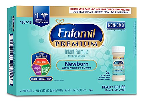 Product Cover Enfamil PREMIUM Newborn Infant Formula 20 Calorie - Non-GMO - Ready to Use Nursette Bottles, 2 fl oz (24 count)