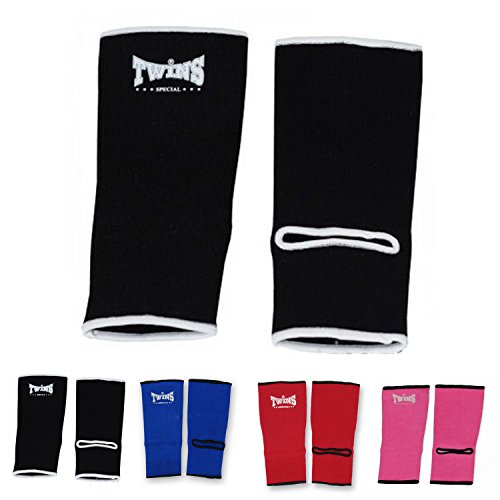 Product Cover Twins Special Ankle Guard Support Protector AG Color Black, Blue, Red, Pink, Size M, L for Protection in Muay Thai, Boxing, Kickboxing, MMA (Black, L)