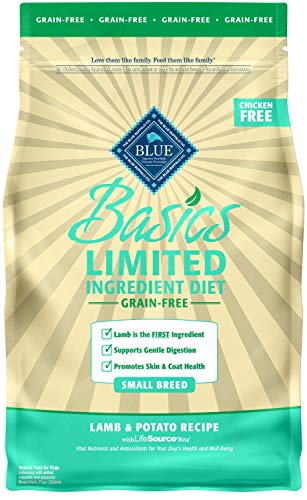 Product Cover Blue Buffalo Basics Limited Ingredient Diet, Grain Free Natural Adult Small Breed Dry Dog Food, Lamb & Potato 4-lb