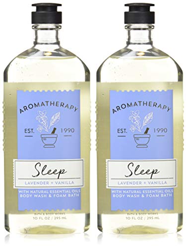 Product Cover Bath and Body Works Aromatherapy Sleep Lavender Vanilla Body Wash Foam Bath 10 Ounces per bottle - 2 Pack