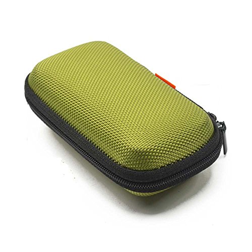 Product Cover GLCON Rectangle Shaped Portable Protection Hard EVA Case,Mesh Inner Pocket,Zipper Enclosure Durable Exterior,Lightweight Universal Carrying Bag Wired/Bluetooth Headset Charger Change Purse (Green)