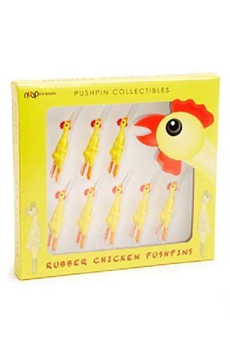 Product Cover Rubber Chicken Pushpins - Boxed Set Of 8 - Classic Gag Thumb Tacks from NuOp Design