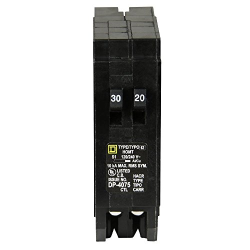 Product Cover Square D by Schneider Electric HOMT3020CP Homeline 1-30-Amp 1-20-Amp Single-Pole Tandem Circuit Breaker