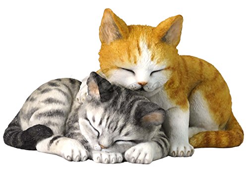 Product Cover 5.13 Inch Sleeping Tabby Kittens Decorative Figurine, Orange and Gray