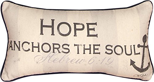 Product Cover Manual Woodworkers & Weavers Inspirational Throw Pillow, 17 x 9, Hope Anchors The Soul