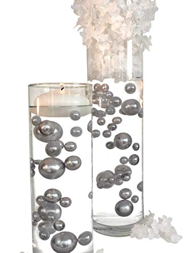 Product Cover 4 Packs Sale No Hole Silver Pearls - Jumbo/Assorted Sizes Vase Decorations - to Float The Pearls Order The Floating Packs from The Options Below