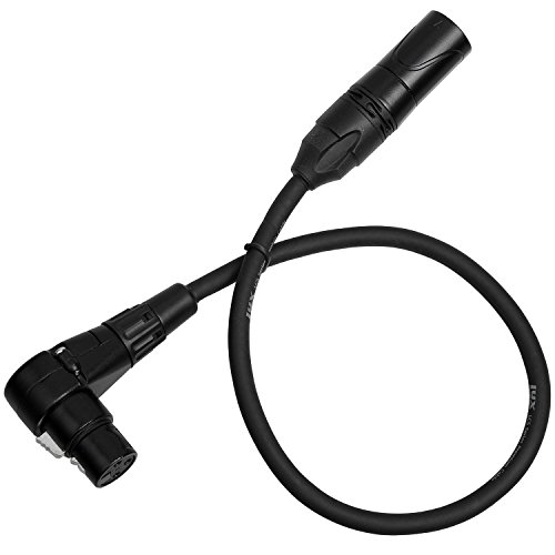 Product Cover LyxPro 1.5 Ft Right Angle XLR Female to XLR Male Microphone Cable for Professional Microphones Connecting to Camcorders & DSLR Video Cameras - Black