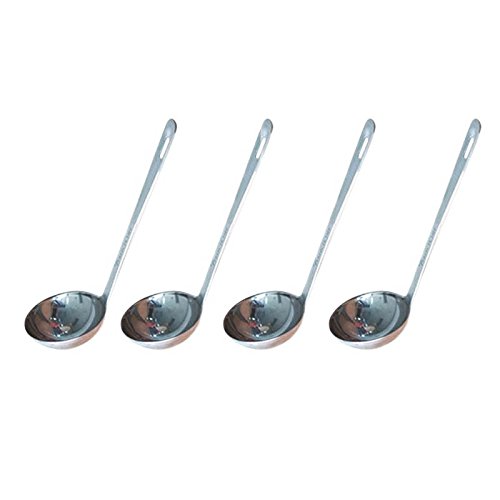 Product Cover SET OF FOUR (4) - 7 1/2 Inches Indiviual Stainless Steel Serving Soup Sauce Ladle Ladles