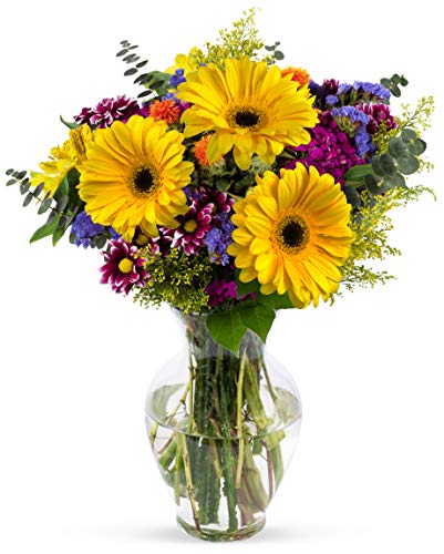 Product Cover Benchmark Bouquets Flowering Fields, With Vase (Fresh Cut Flowers)