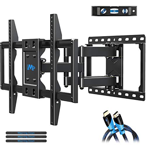 Product Cover Mounting Dream TV Mount Bracket for 42-70 Inch Flat Screen TVs, Full Motion TV Wall Mounts with Swivel Articulating Dual Arms , Heavy Duty Design - Max VESA 600x400mm , 100 LBS Loading , MD2296