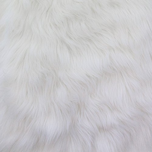 Product Cover Faux Fake Fur Solid Shaggy Long Pile Fabric - White - 60